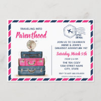 Gender Reveal Travel Baby Shower Invitation