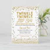 Gender Reveal Twinkle Little Star  Baby Shower Invitation (Standing Front)