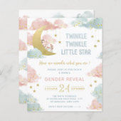 Gender reveal twinkle little star invitation (Front/Back)
