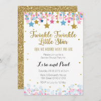 Gender Reveal Twinkle Twinkle Little Star Invitation