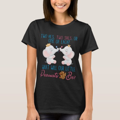   Gender Reveal Twins Baby Matching Shirt Gender T_Shirt