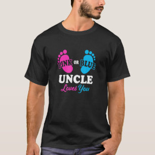 Gender Reveal Uncle Baby Shower Oncle Pregnancy An T-Shirt