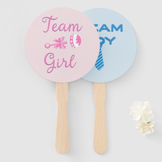 Gender Reveal Undecided Hand Fan (Front and Back)