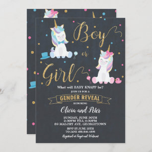 Gender Reveal Unicorn Boy or Girl Gender Reveal Invitation