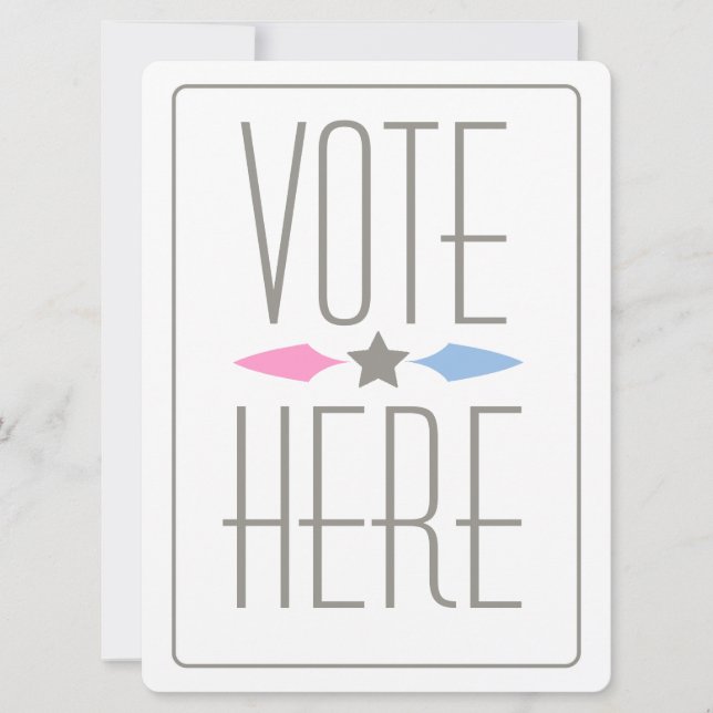 GENDER REVEAL VOTE SIGN-INVITATION INVITATION (Front)