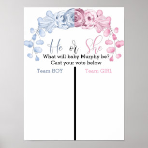 Gender reveal Voting board Poster