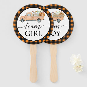 Gender Reveal Voting Fan Vintage Pumpkin Truck