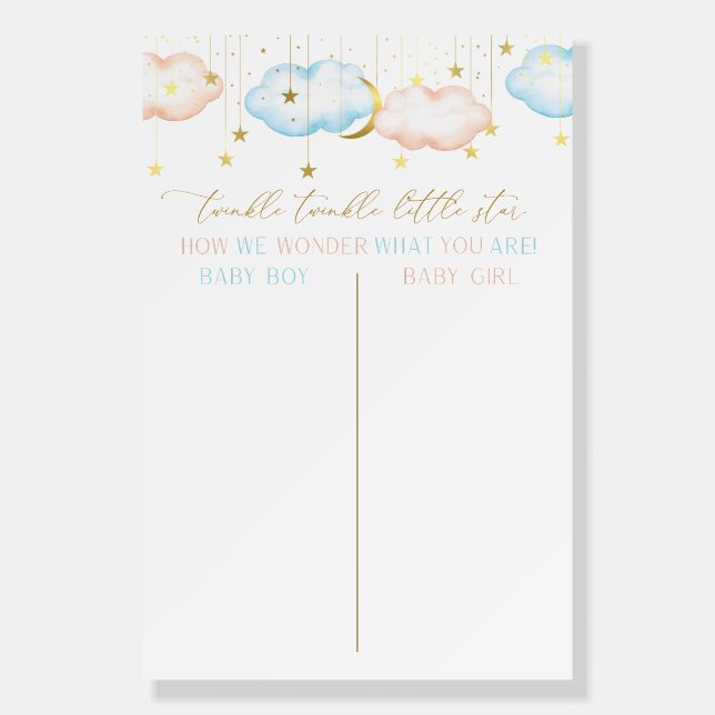 Gender Reveal Voting Sign , Twinkle Little Star (Front)