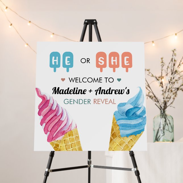 Gender Reveal Welcome Sign (In Situ (Stand))