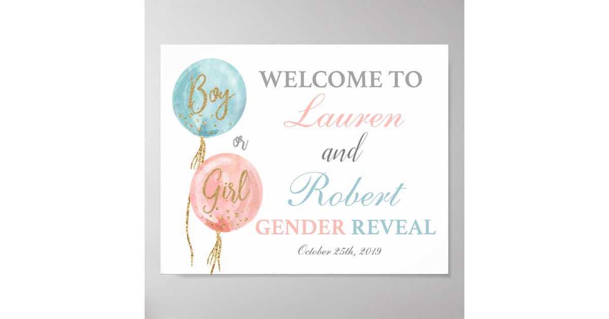 Gender Reveal Welcome Sign