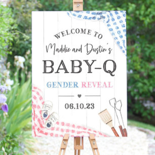 Gender Reveal Welcome Sign, Gender Reveal Baby-Q S Foam Board