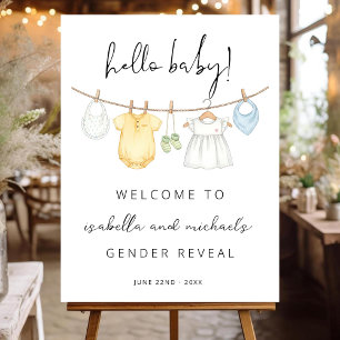 Gender Reveal Welcome Sign Template, Boho Gender