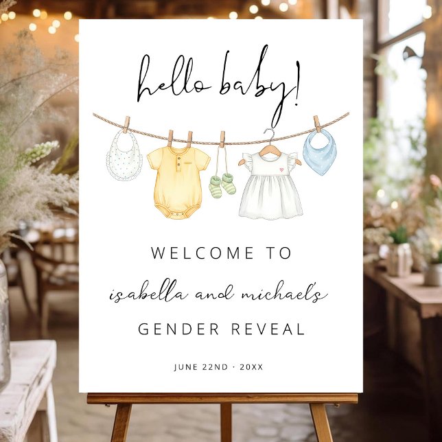 Gender Reveal Welcome Sign Template, Boho Gender (Creator Uploaded)