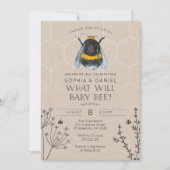 Gender Reveal What Will Baby Bee Baby Shower Invitation (Front)