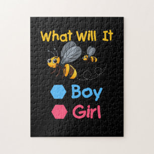Gender Reveal What Will It Bee Boy or Girl Family Jigsaw Puzzle