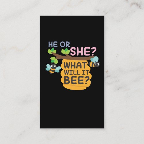 Gender Reveal What Will It Bee He or She Boy Girl Business Card