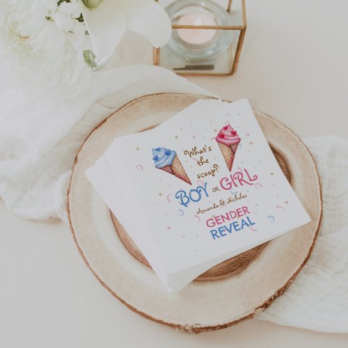 Gender Reveal Whats The Scoop Napkins