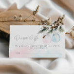 Gender Reveal Winter Baby Shower Diaper Raffle Enc Enclosure Card<br><div class="desc">Winter Theme Gender Reveal Baby Shower Diaper Raffle Ticket. Designed with Christmas pink and blue ornaments. Matching items in our store Cava Party Design.</div>