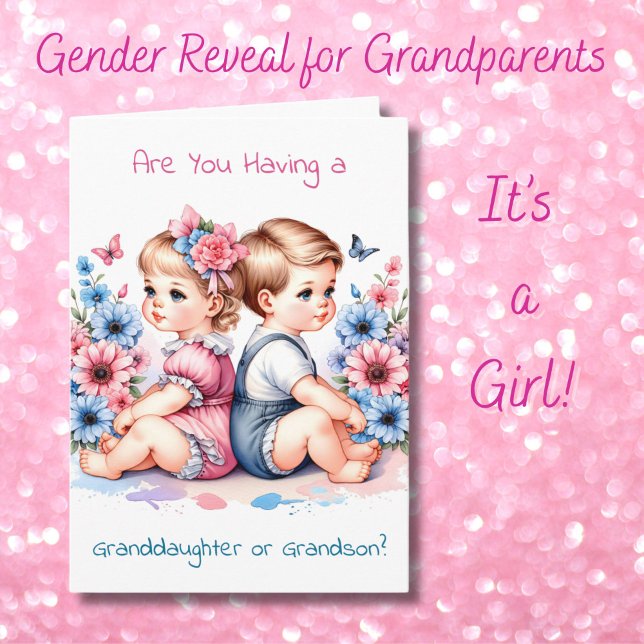 Gender Reveal | You're Having a Granddaughter Card (Creator Uploaded)