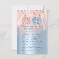 Gender Revival Feet Silver Girl Boy Royal Twins 1 Invitation