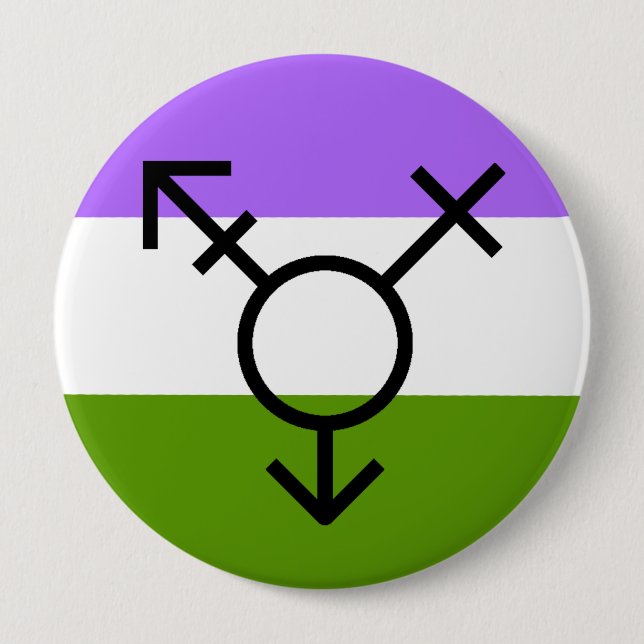 Gender Revolution LGBTQA Genderqueer Non-Binary Pinback Button (Front)
