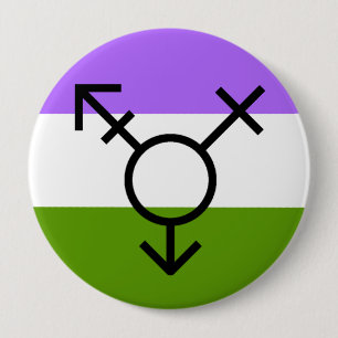 Gender Revolution LGBTQA Genderqueer Non-Binary Pinback Button