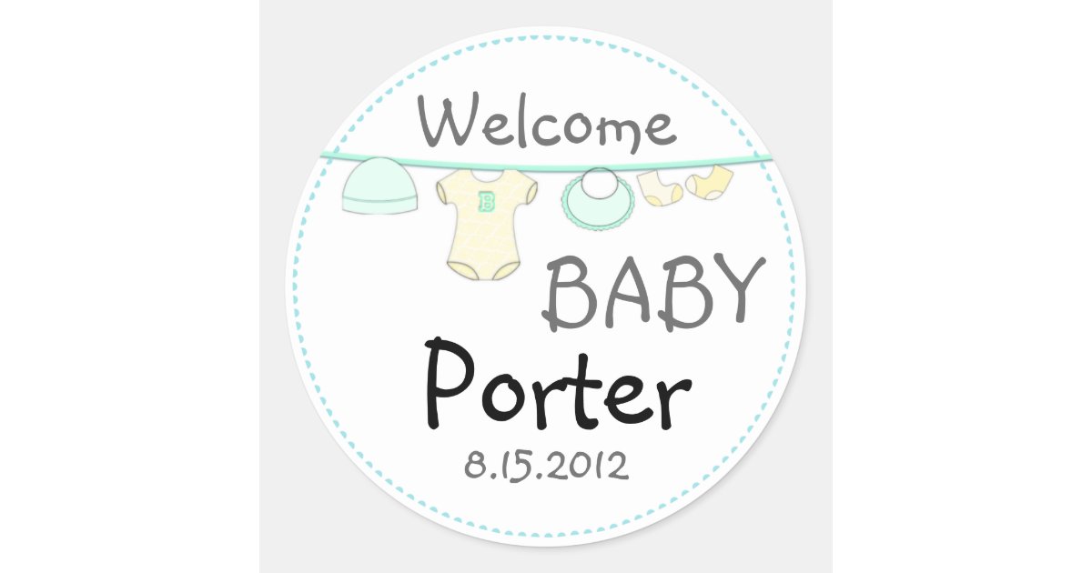 Gender Surprise Baby Shower Round Sticker | Zazzle.com