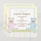 Gender Surprise Teddy Bears Baby Shower Invitation (Front/Back)