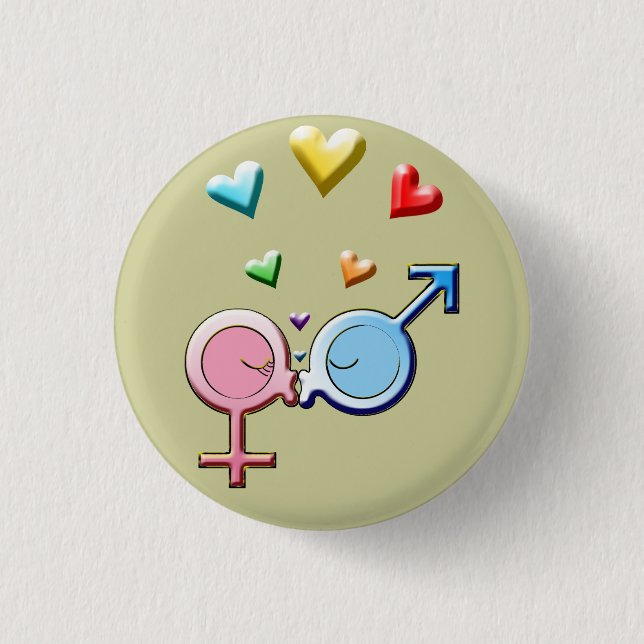 Gender Sweet Kisses Button (Front)