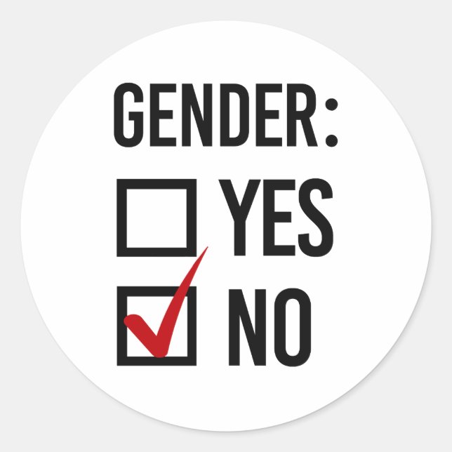 Gender Yes or No Classic Round Sticker (Front)
