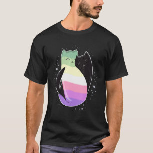 Genderfae Cat Flag Nonbinary Transgender LGBT Blac T-Shirt