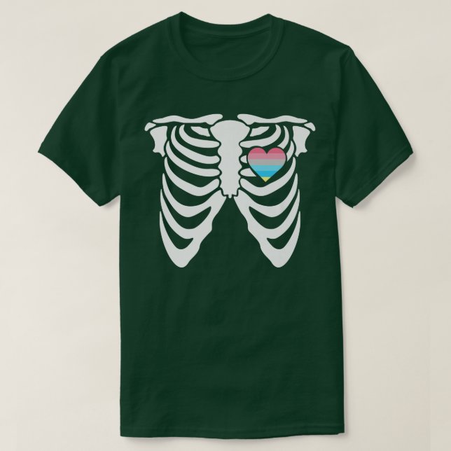 Genderflu  Gay Skeleton  Nonbinary Gender  T-Shirt (Design Front)