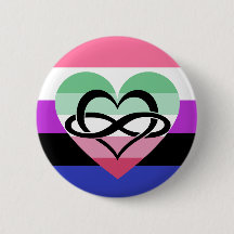 Genderfluid Abrosexual Polyam Pride Button