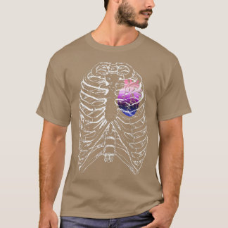 Genderfluid Anatomical Heart Ribcage Queer Pride H T-Shirt