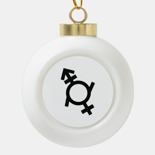 Genderfluid Androgyne Female Gender Symbol Ceramic Ball Christmas Ornament