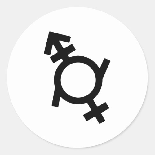 Genderfluid Androgyne Female Gender Symbol Classic Round Sticker