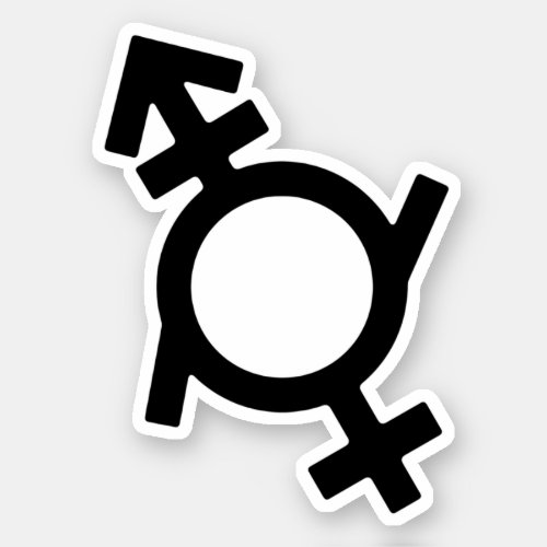 Genderfluid Androgyne Female Gender Symbol Sticker