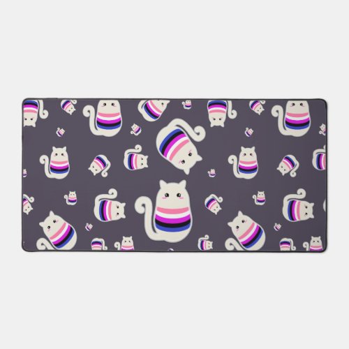 Genderfluid Cat Desk Mat