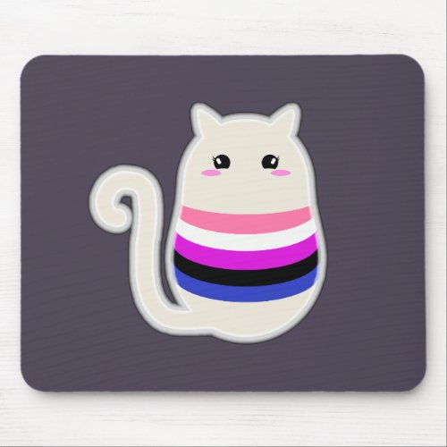Genderfluid Cat Mouse Pad
