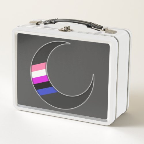 Genderfluid Crescent Moon Metal Lunch Box