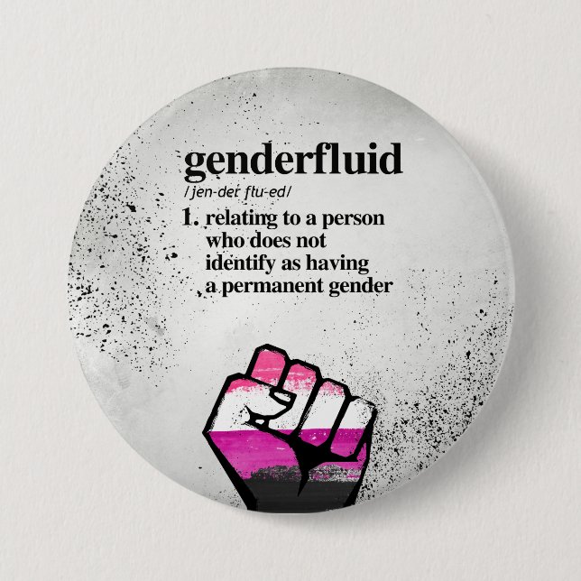 Genderfluid Definition - Defined LGBTQ Terms - Button (Front)