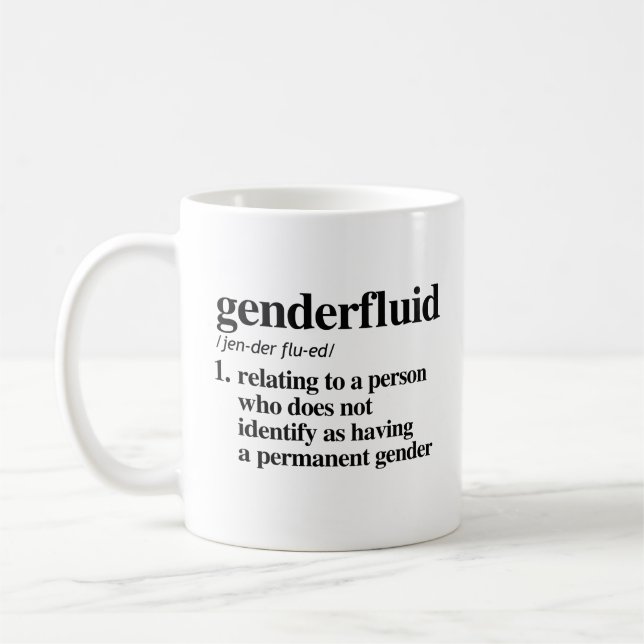 Genderfluid Definition - Defined LGBTQ Terms - Coffee Mug (Left)