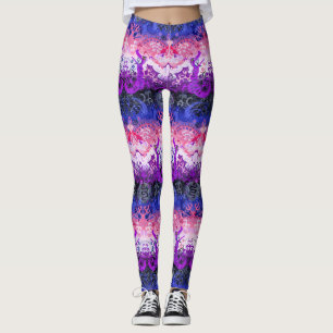 Genderfluid Dragon Damask - Genderfluid Pride Flag Leggings