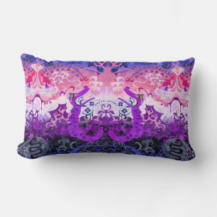 Genderfluid Dragon Damask - Genderfluid Pride Flag Lumbar Pillow
