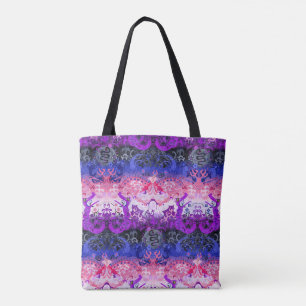 Genderfluid Dragon Damask - Genderfluid Pride Flag Tote Bag