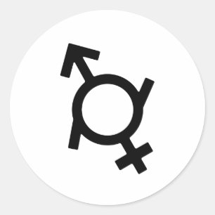 Genderfluid Female and Male Gender Symbol Classic Round Sticker