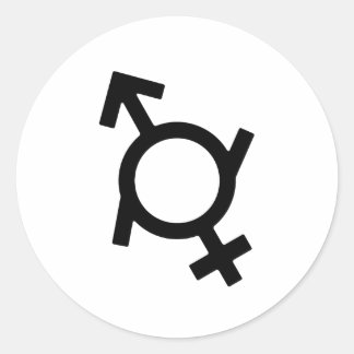 Genderfluid Female and Male Gender Symbol Classic Round Sticker