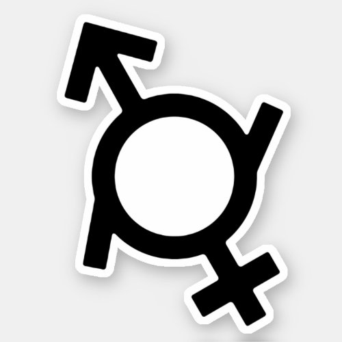 Genderfluid Female and Male Gender Symbol Sticker