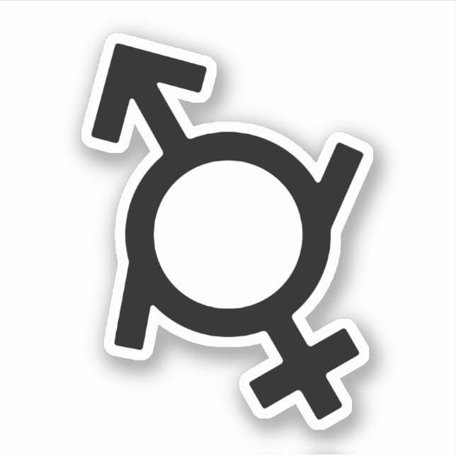 Genderfluid Female and Male Gender Symbol Sticker (Front)