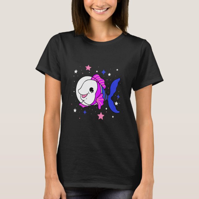Genderfluid Fish In Space Genderfluid Pride T-Shirt (Front)